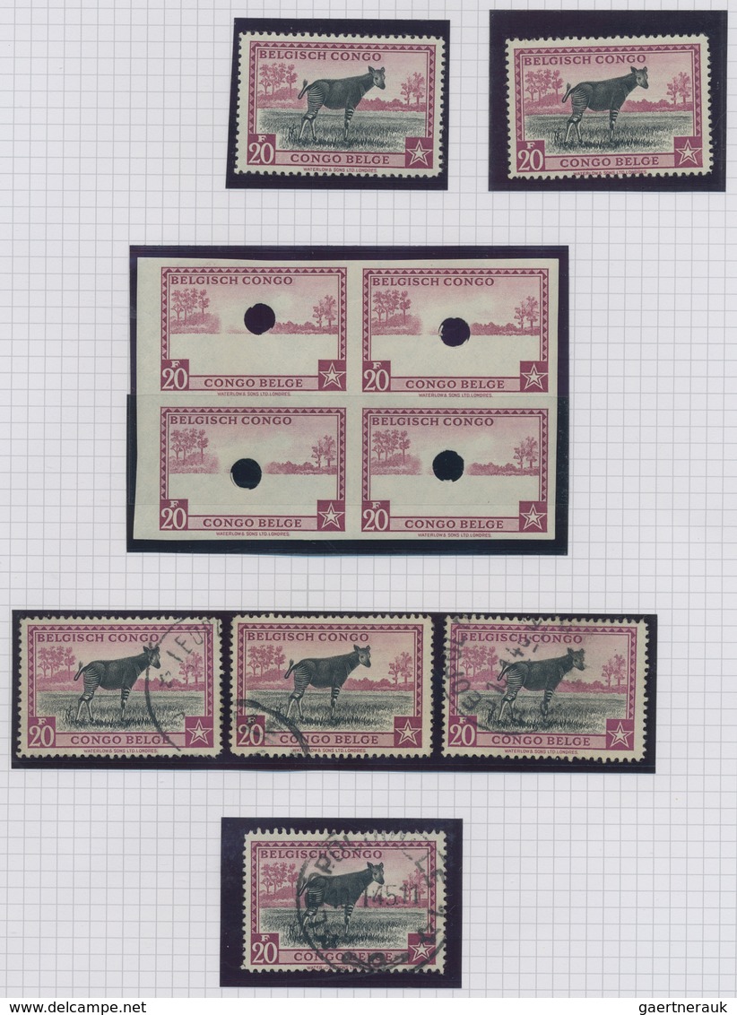 Belgisch-Kongo: 1942, Ausgabe Palmen, Palmiers, Tolle Sammlung Mit Einzelabzügen, Proben, Phasendruc - Collections