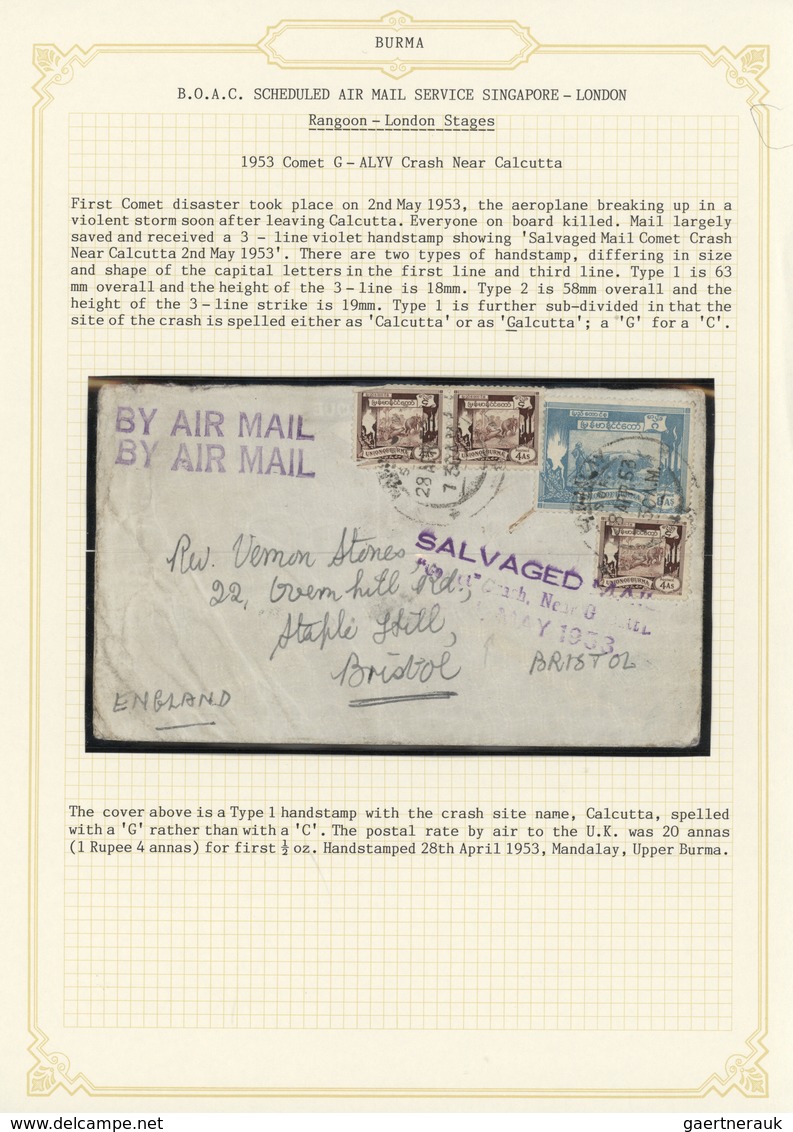 Birma / Burma / Myanmar: 1936/1939 + 1954: Seven Covers (including Two Postal Stationaries) Originat - Myanmar (Burma 1948-...)