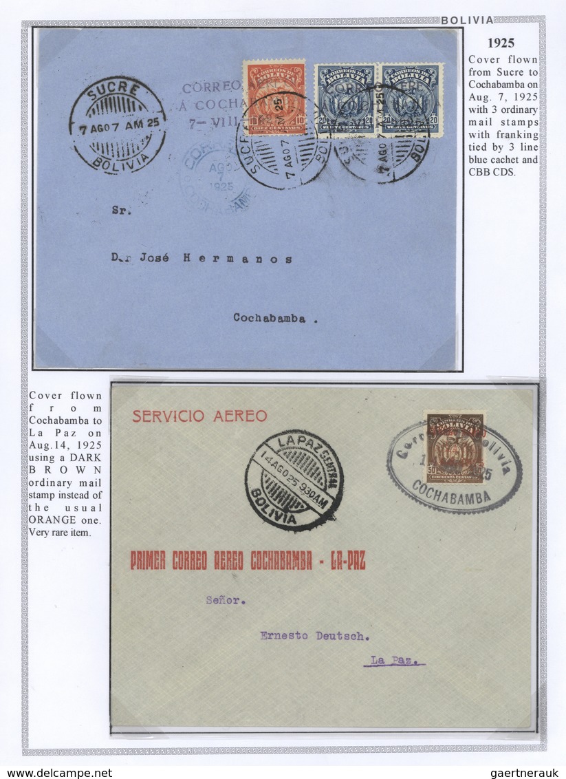 Bolivien: 1923/37 - BOLIVIA AIR MAIL: A magnificent study of the evolution of air mail in Bolivia, o