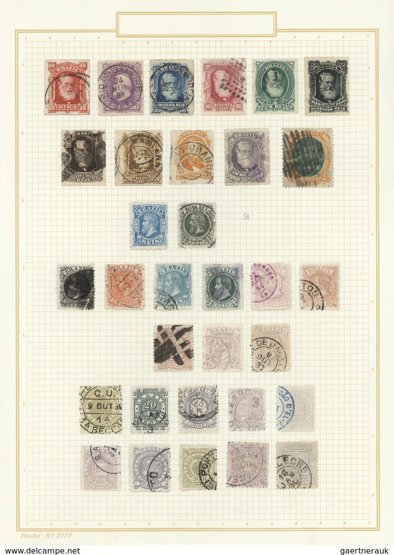 Brasilien: 1844/1940, Used Collection On Album Pages, Comprising A Good Range Of Classic And Semi-cl - Unused Stamps