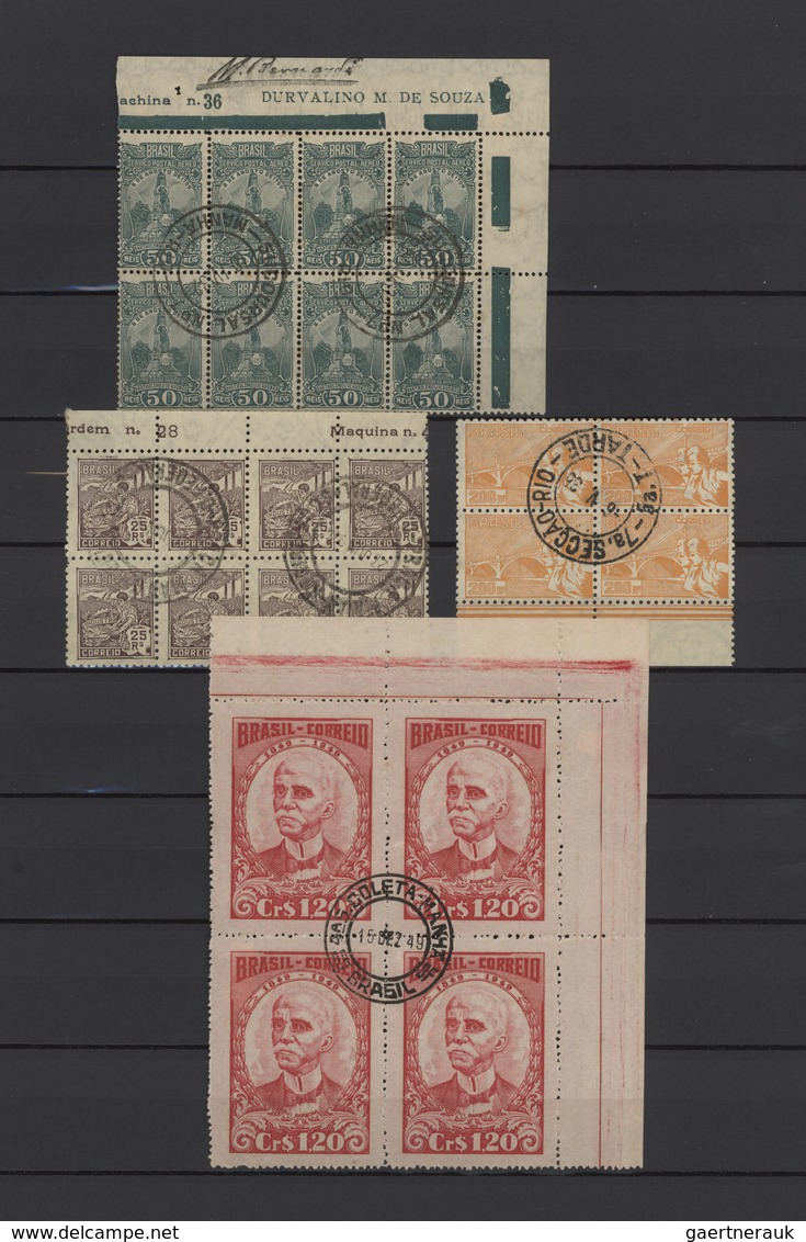 Brasilien: 1930/1955, Specialised Assortment Of Used Units Up To Block Of 20, Comprising Definitves - Nuevos
