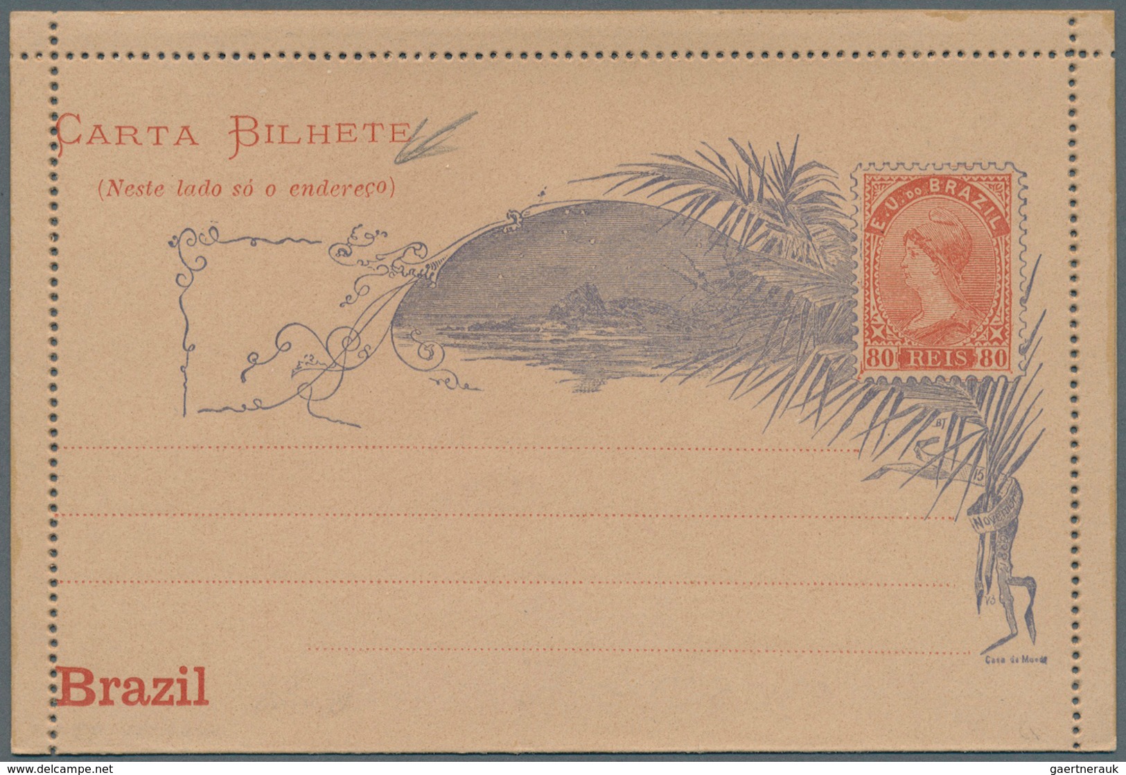 Brasilien - Ganzsachen: 1883/1910, Collection Of 38 Unused Stationery Letter Cards (incl. Types), Ra - Enteros Postales