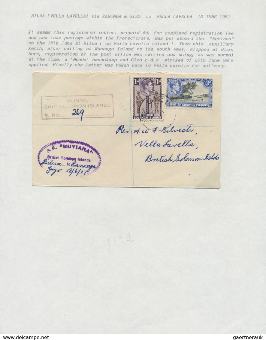 Britische Salomoninseln: 1945/67, Covers KGVI (22) And QEII (15) Inc. Airmail, Registration And A Ve - Islas Salomón (...-1978)
