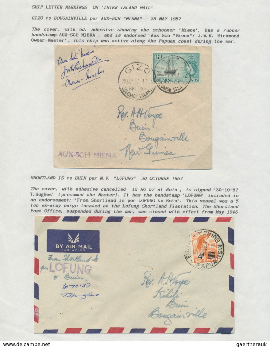 Britische Salomoninseln: 1945/67, covers KGVI (22) and QEII (15) inc. airmail, registration and a ve