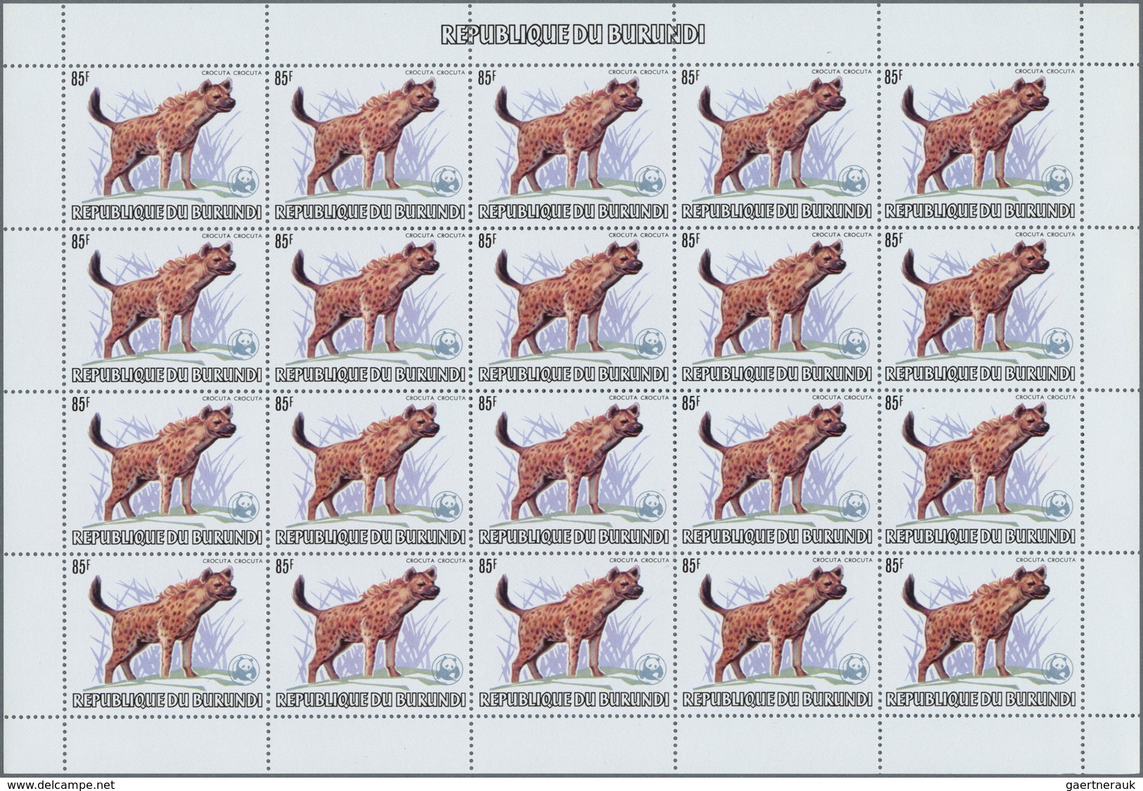 Burundi: 1982, African Wildlife Complete Set Of 13 From 2fr. To 85fr. (Lion, Giraffe, Rhinoceros, El - Autres & Non Classés