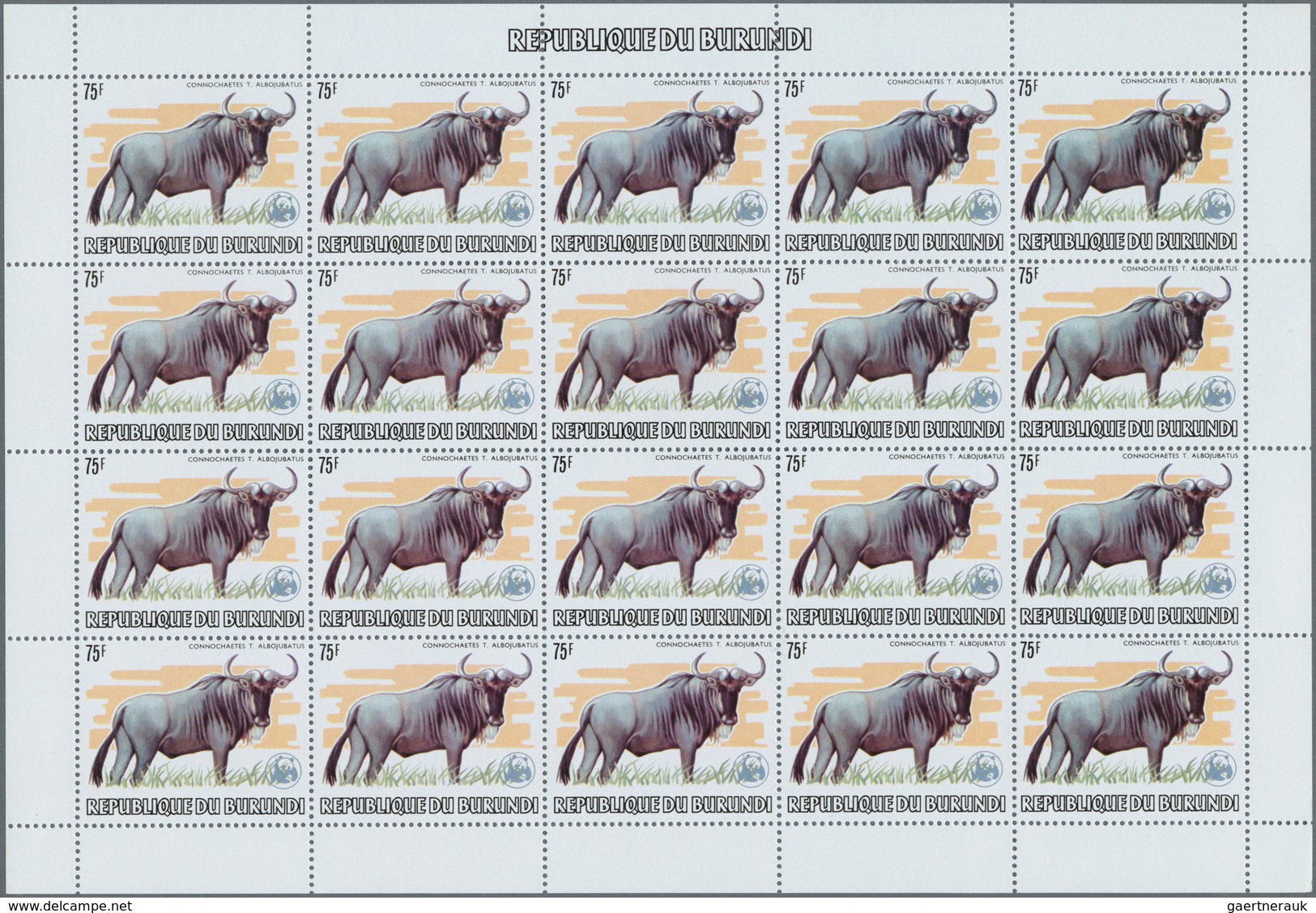 Burundi: 1982, African Wildlife Complete Set Of 13 From 2fr. To 85fr. (Lion, Giraffe, Rhinoceros, El - Autres & Non Classés