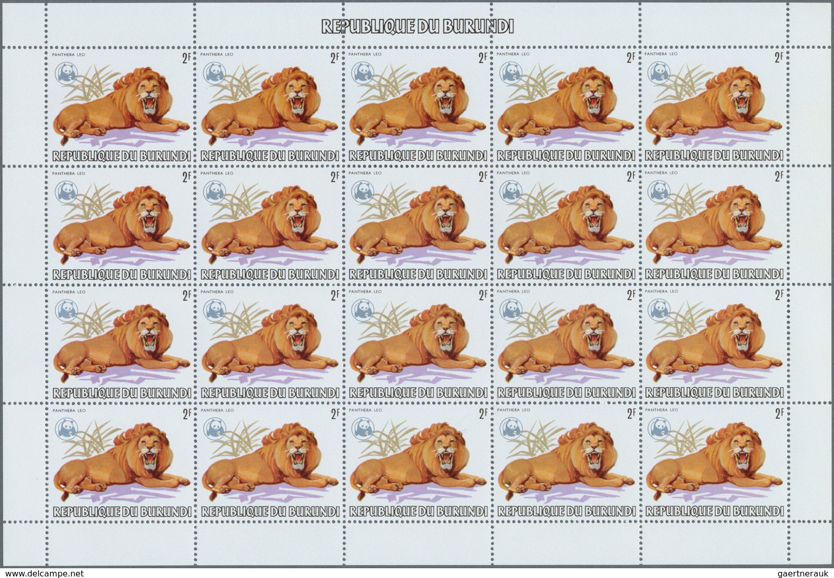 Burundi: 1982, African Wildlife Complete Set Of 13 From 2fr. To 85fr. (Lion, Giraffe, Rhinoceros, El - Otros & Sin Clasificación