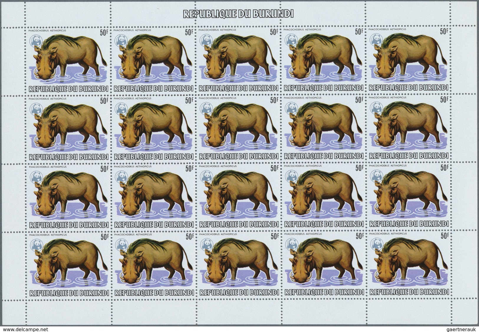 Burundi: 1982, African Wildlife complete set of 13 from 2fr. to 85fr. (Lion, Giraffe, Rhinoceros, El