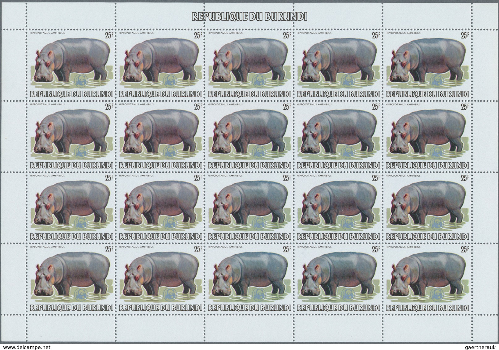 Burundi: 1982, African Wildlife complete set of 13 from 2fr. to 85fr. (Lion, Giraffe, Rhinoceros, El