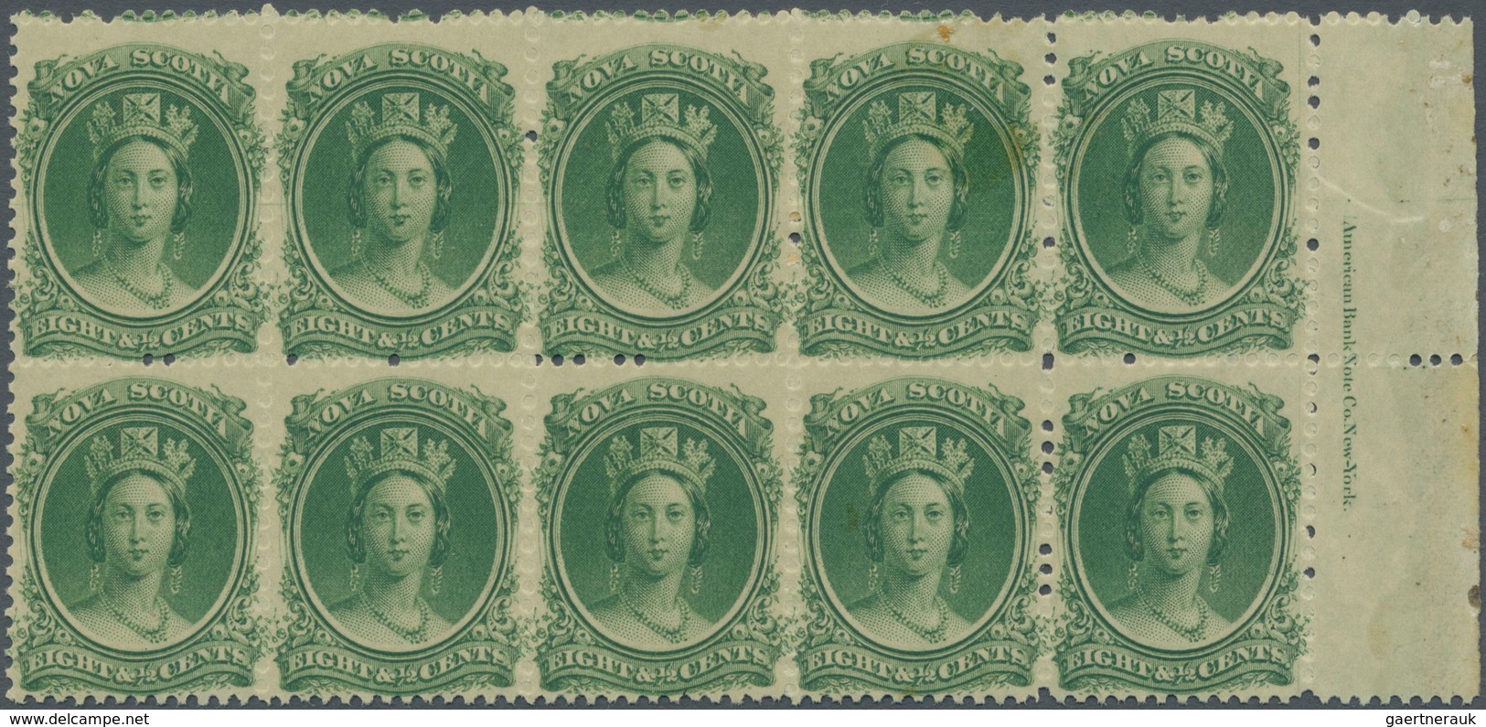 Neuschottland: 1860, QV 8½c. Green (shades) On Yellowish Paper In An Investment Lot With About 1.000 - Cartas & Documentos