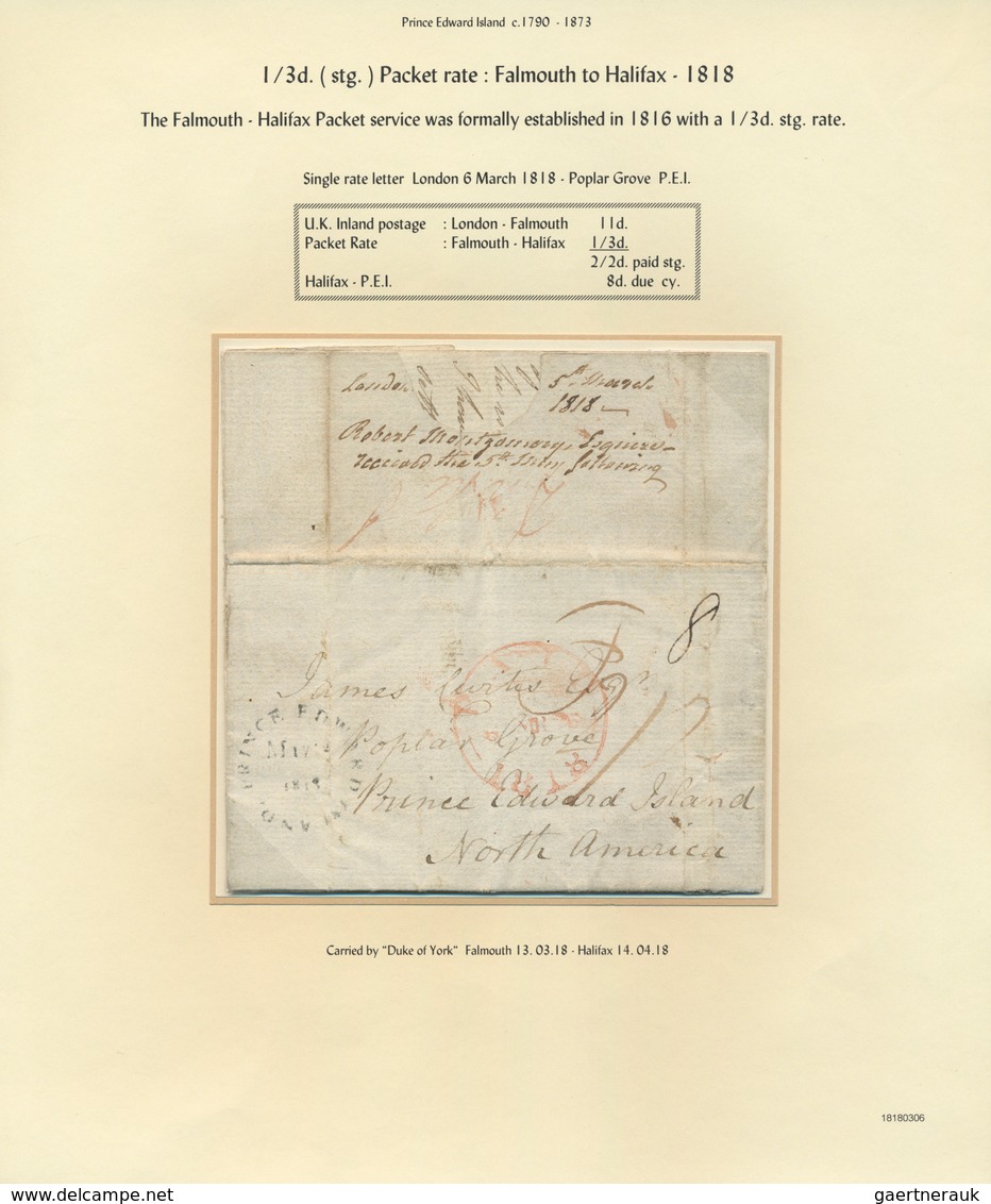 Prinz-Edward-Insel: 1799/1875: Over Two Dozen Items, 1799 Onwards With Rates And Routes Extensively - Cartas & Documentos