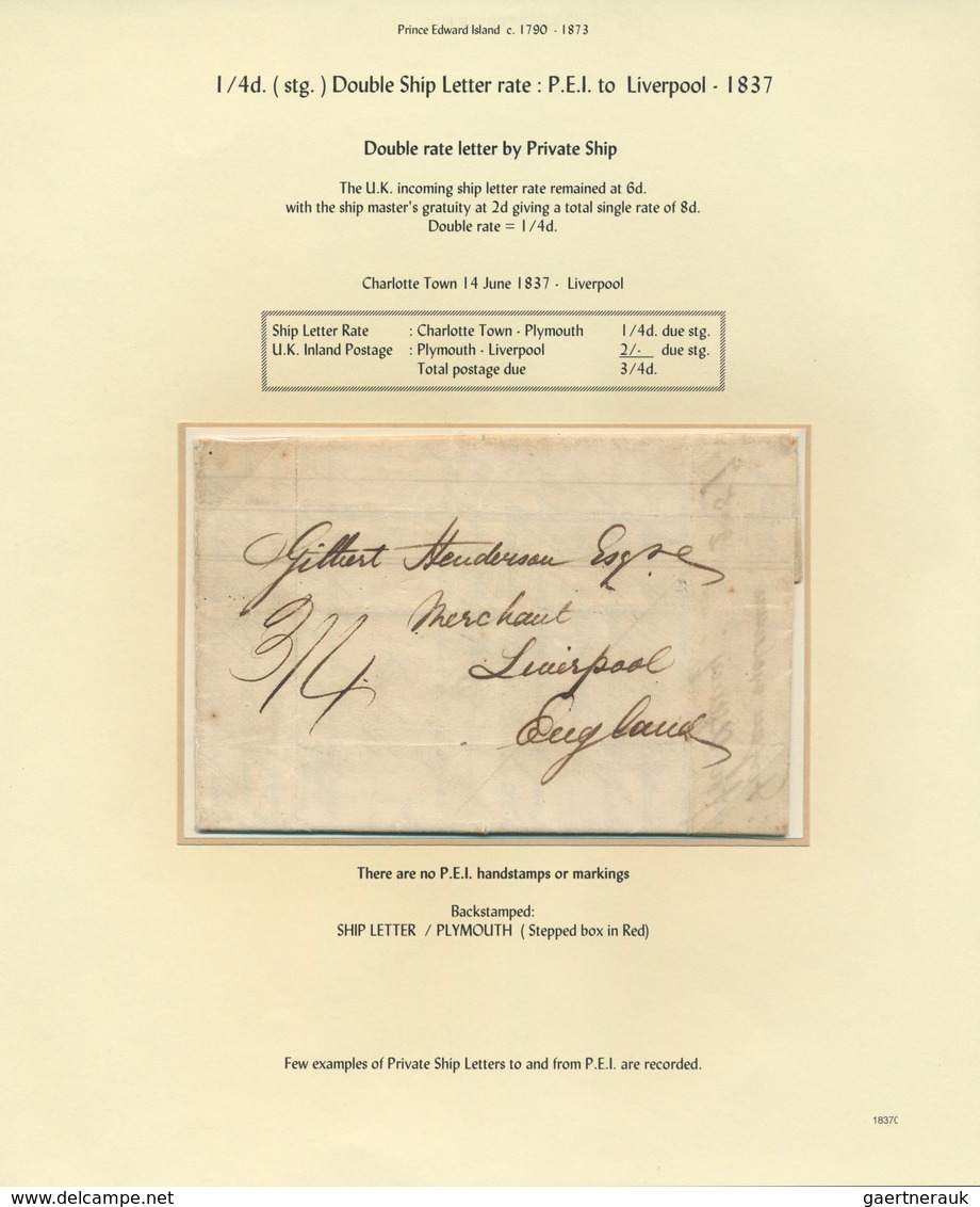 Prinz-Edward-Insel: 1799/1875: Over Two Dozen Items, 1799 Onwards With Rates And Routes Extensively - Lettres & Documents