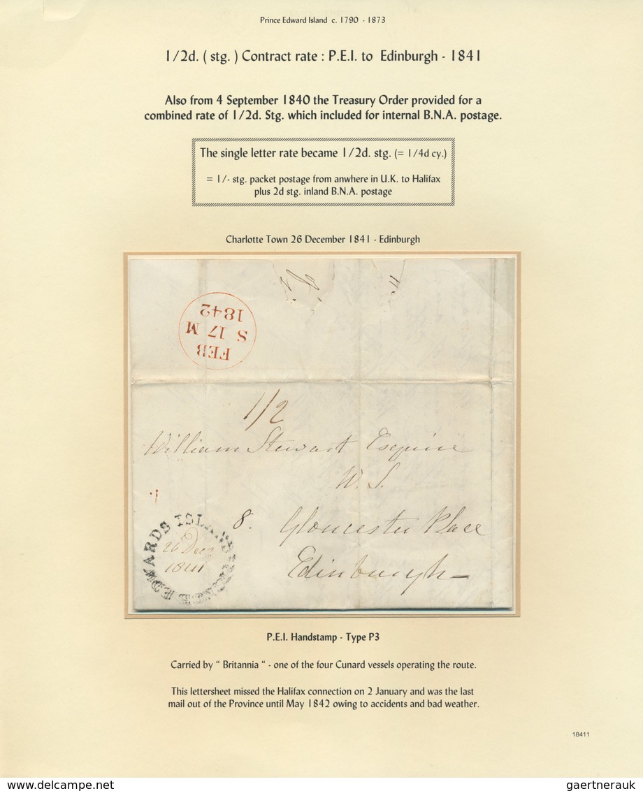 Prinz-Edward-Insel: 1799/1875: Over Two Dozen Items, 1799 Onwards With Rates And Routes Extensively - Lettres & Documents