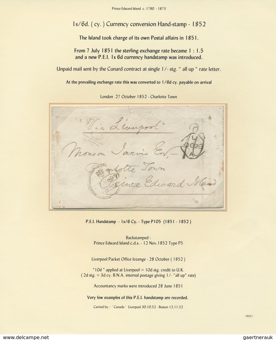 Prinz-Edward-Insel: 1799/1875: Over two dozen items, 1799 onwards with rates and routes extensively