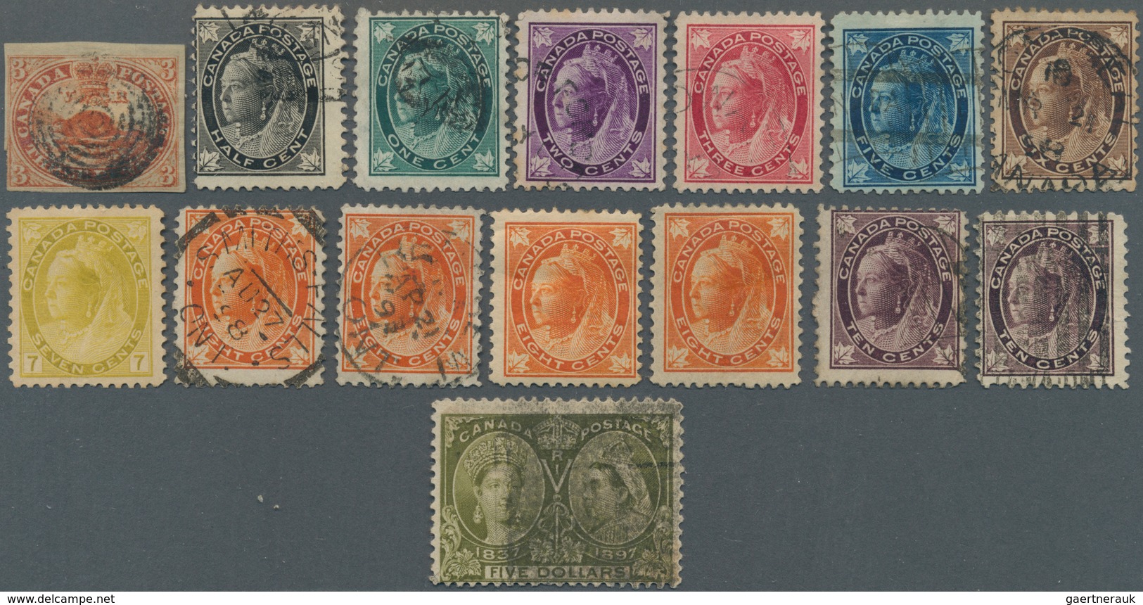 Canada: 1851/1900, Used And Mint Assortment Of 15 Stamps, Slightly Varied Condition, From Colony 185 - Neufs