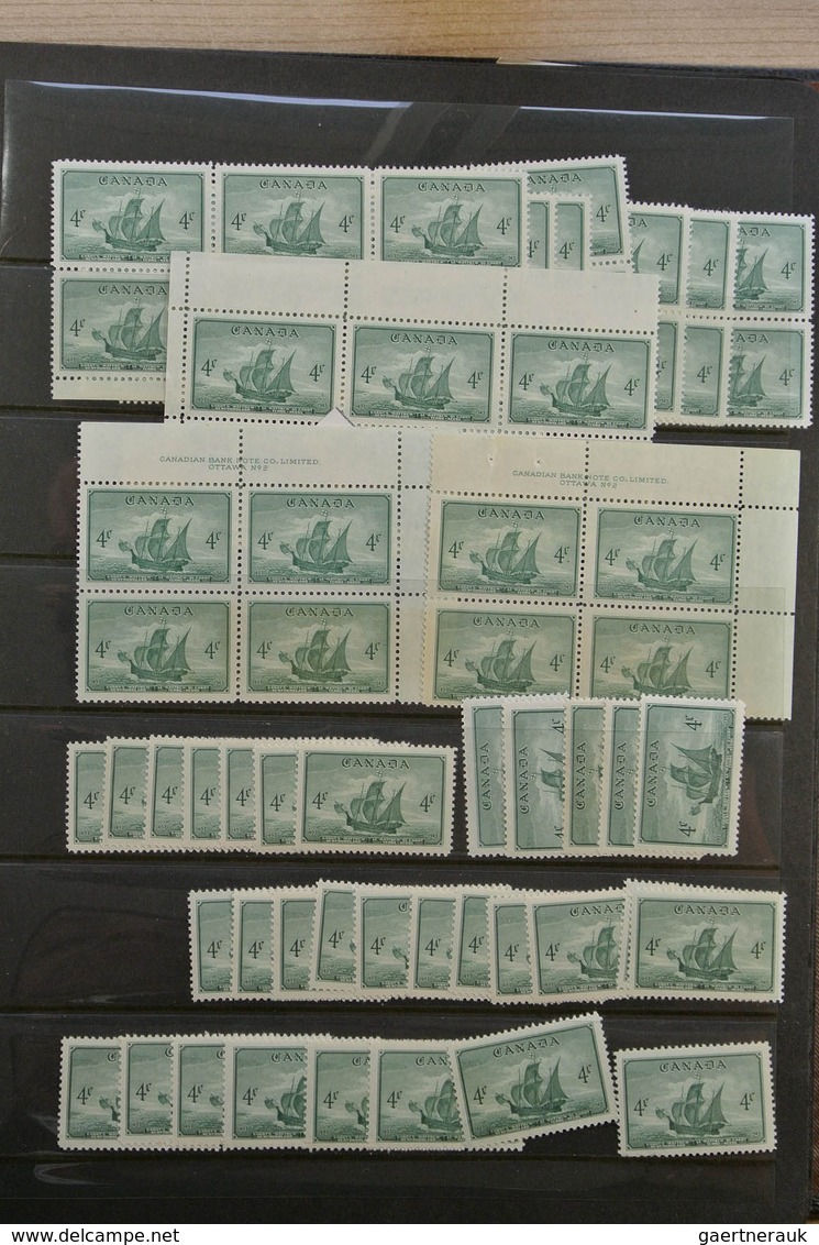 Canada: 1902-1972. Extensive MNH and mint hinged stock Canada 1902-1972 in 4 stockbooks, including m