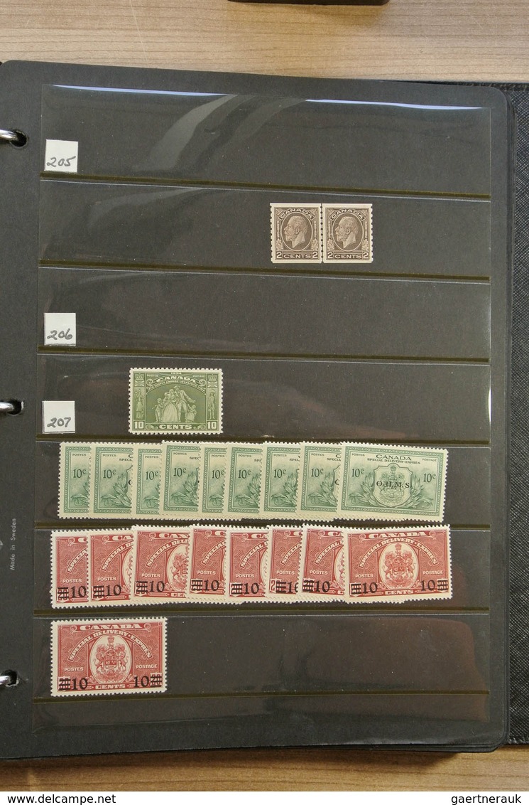 Canada: 1902-1972. Extensive MNH and mint hinged stock Canada 1902-1972 in 4 stockbooks, including m