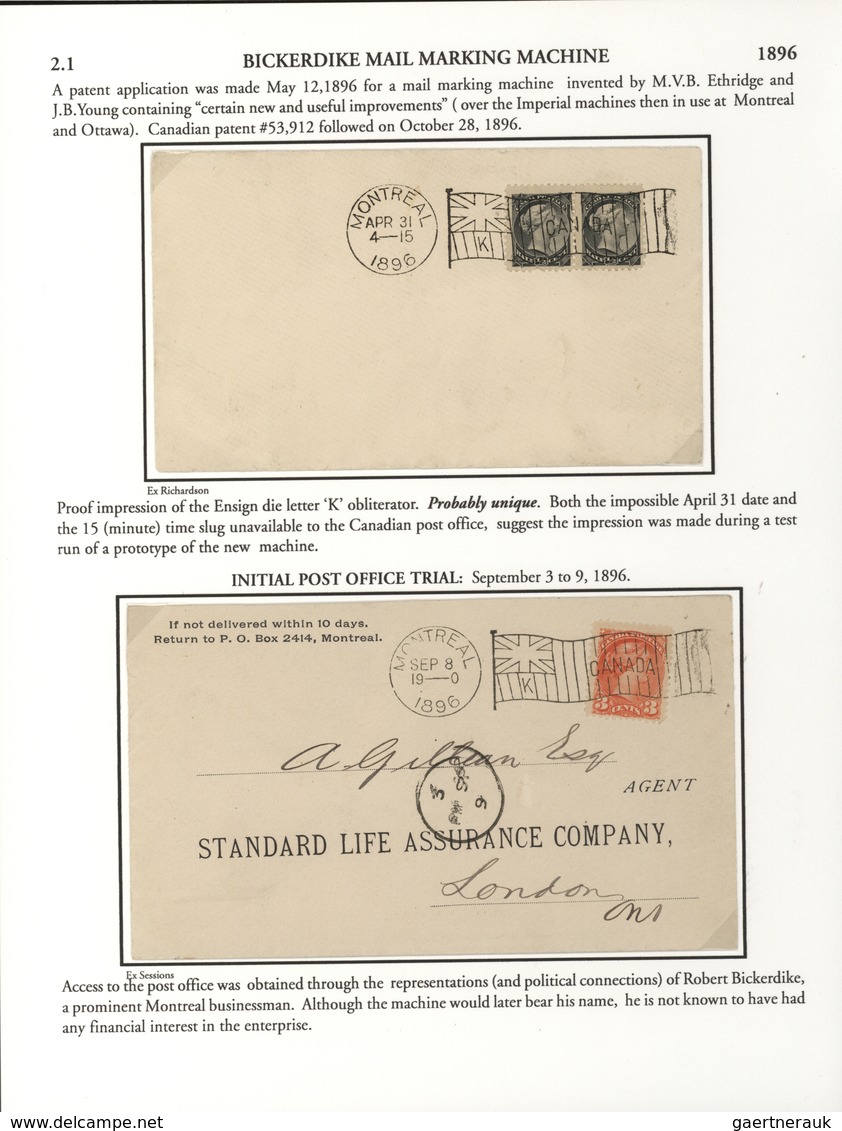 Canada - Stempel: 1896/1902, THE MACHINE CANCELLATIONS OF CANADA, extraordinary collection of apprx.