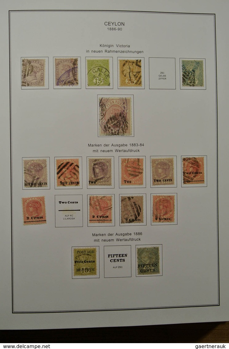 Ceylon / Sri Lanka: 1857-1988. Well filled, used (most souvenir shets MNH) collection Ceylon 1857-19