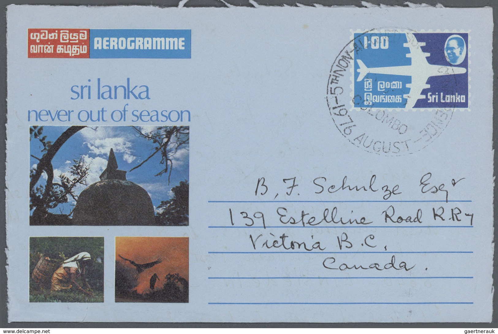 Ceylon / Sri Lanka: 1977/2000 (ca.), Accumulation Of Ca. 300 Unused And Used/CTO AEROGRAMMES Inc. Di - Sri Lanka (Ceylan) (1948-...)