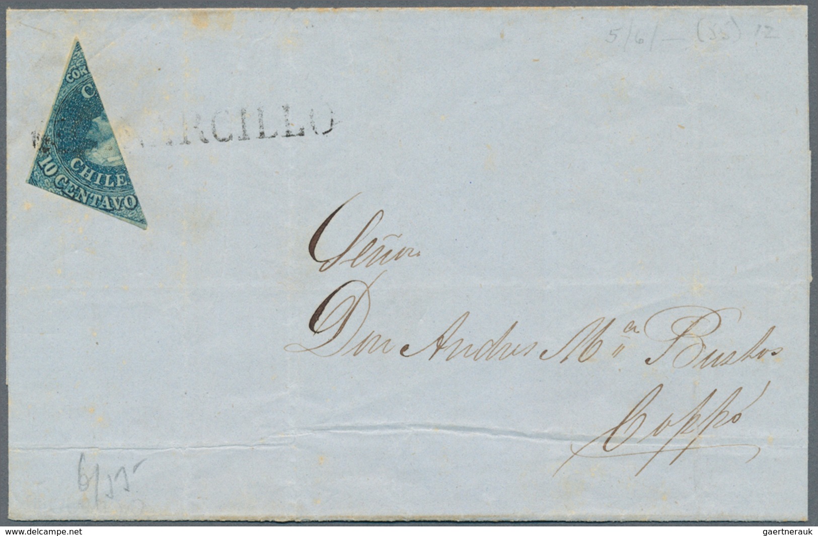 Chile: 1853/1867, COLON HEADS, The Outstanding Collection Of First Issues Incl. 1853 5c. Used On Ent - Chili