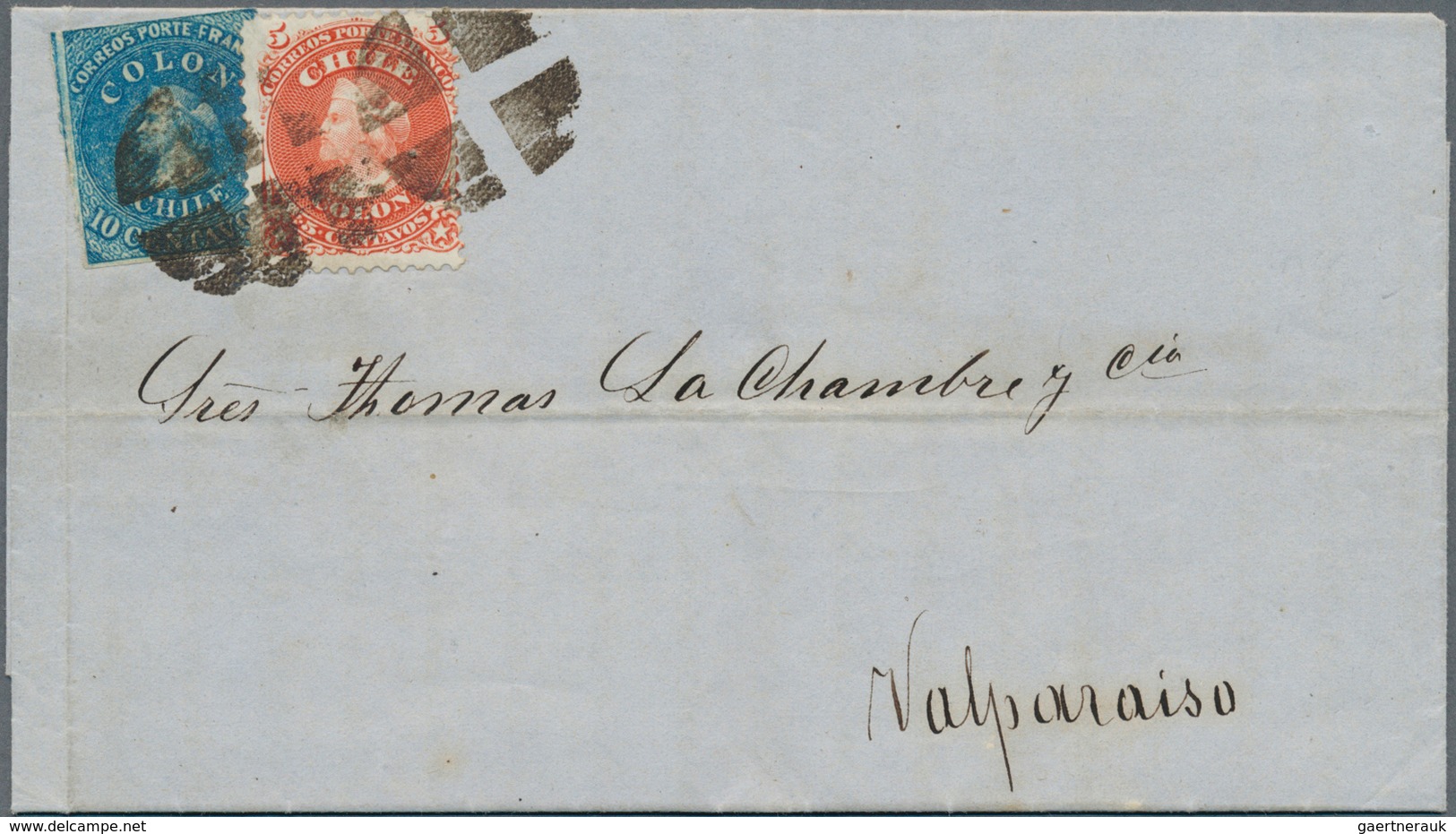Chile: 1853/1867, COLON HEADS, The Outstanding Collection Of First Issues Incl. 1853 5c. Used On Ent - Chili