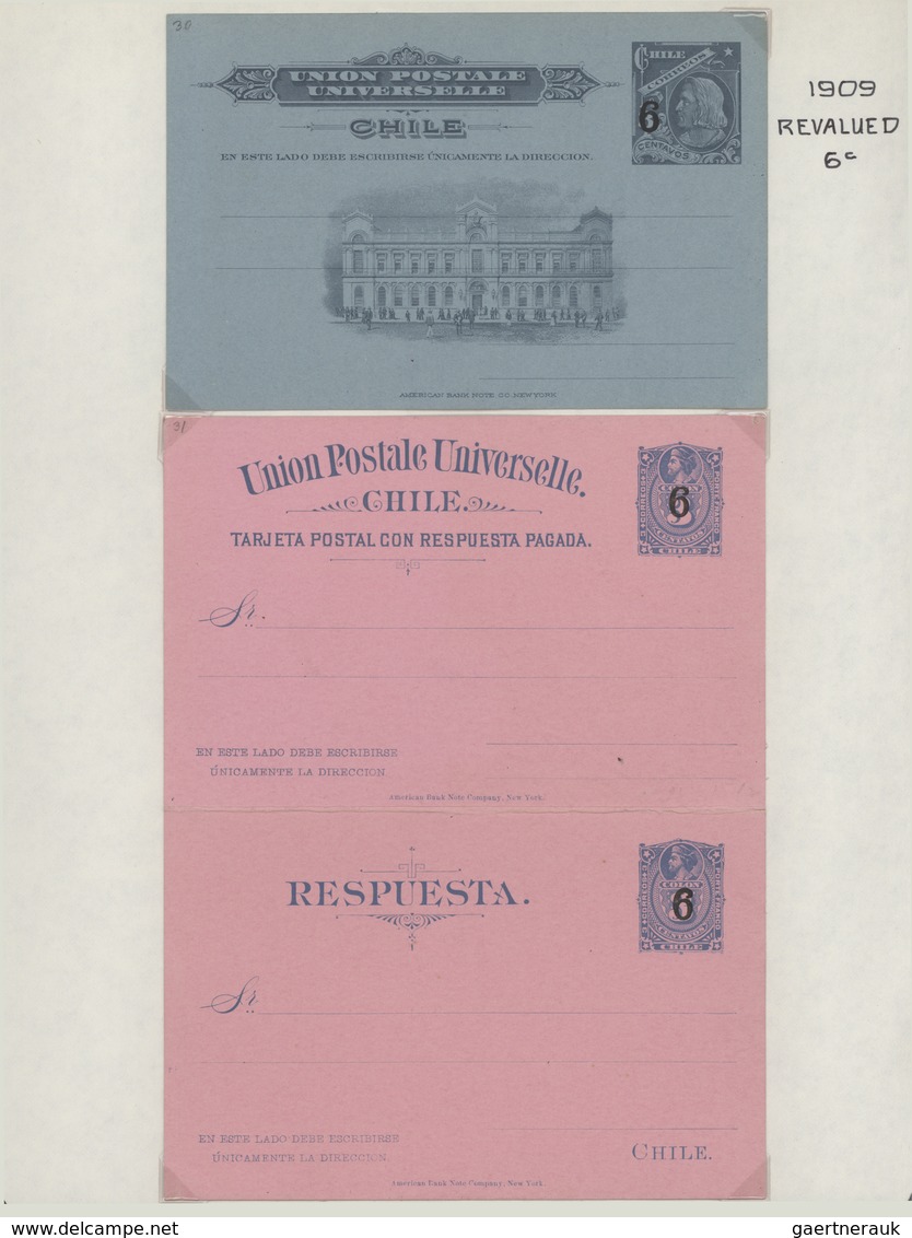 Chile - Ganzsachen: 1872/1911, Collection With Ca.60 Different Mint Postal Stationeries, Comprising - Chile