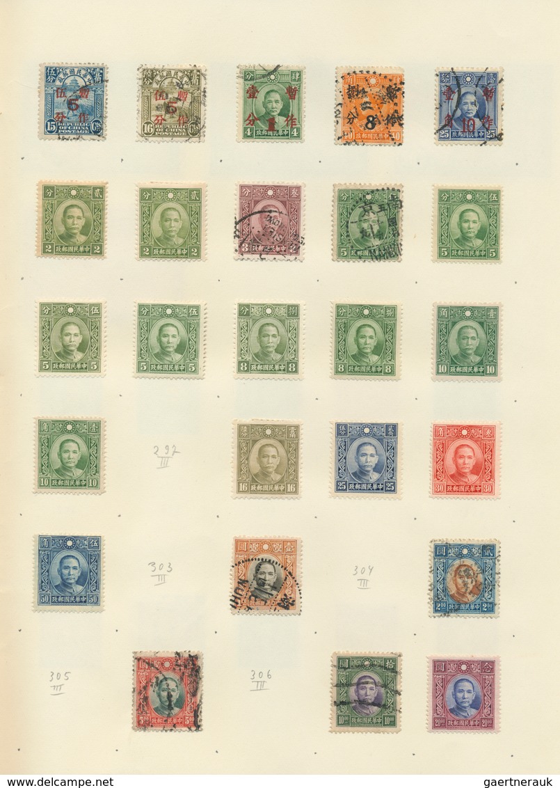 China: 1878/1949, mint and predominantly used mounted in old "speaking Behrens album" (1950s) inc. l