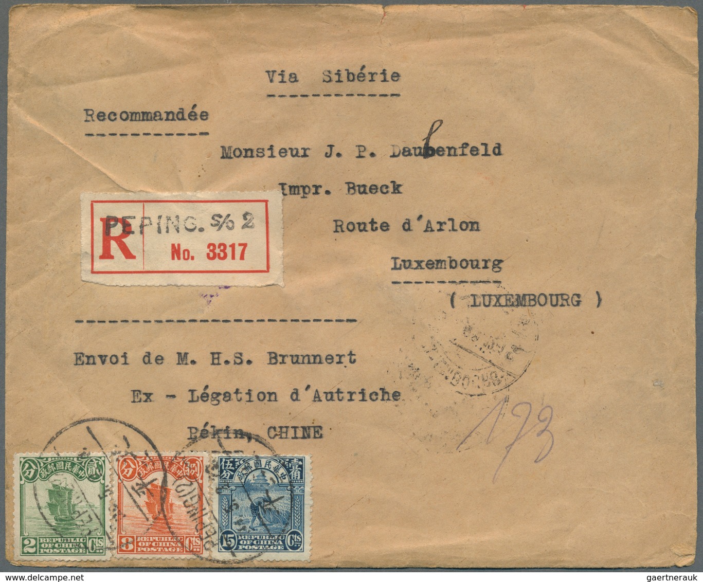 China: 1920/39, Covers (11 Inc. 3 Registered And One Incoming 1939 From Germany), Inc. 1929 Register - 1912-1949 República