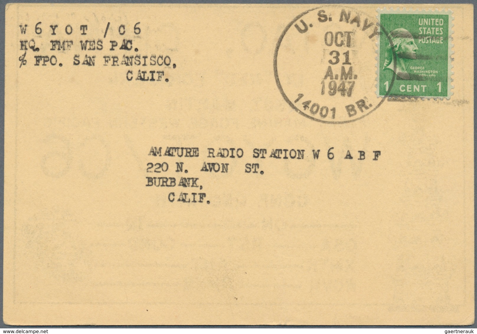 China - Fremde Postanstalten / Foreign Offices: 1936/48, US navy p.o. in Tsingtau entires (13): Simp