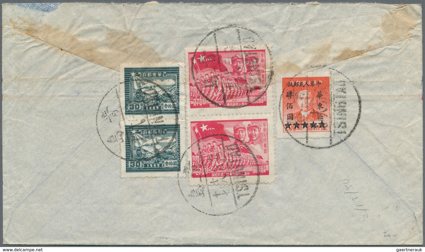 China - Volksrepublik - Provinzen: Eastern China, 1949/50, Covers (3) To Hong Kong, USA Or Used Inla - Otros & Sin Clasificación