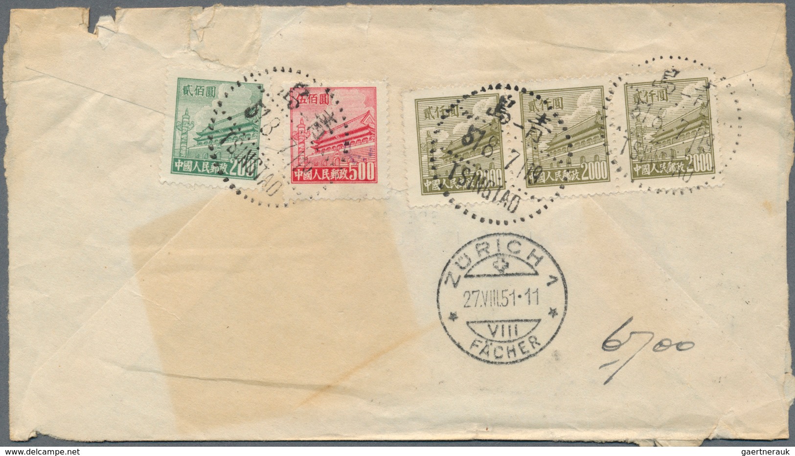 China - Volksrepublik - Provinzen: Eastern China, 1949/50, Covers (3) To Hong Kong, USA Or Used Inla - Autres & Non Classés