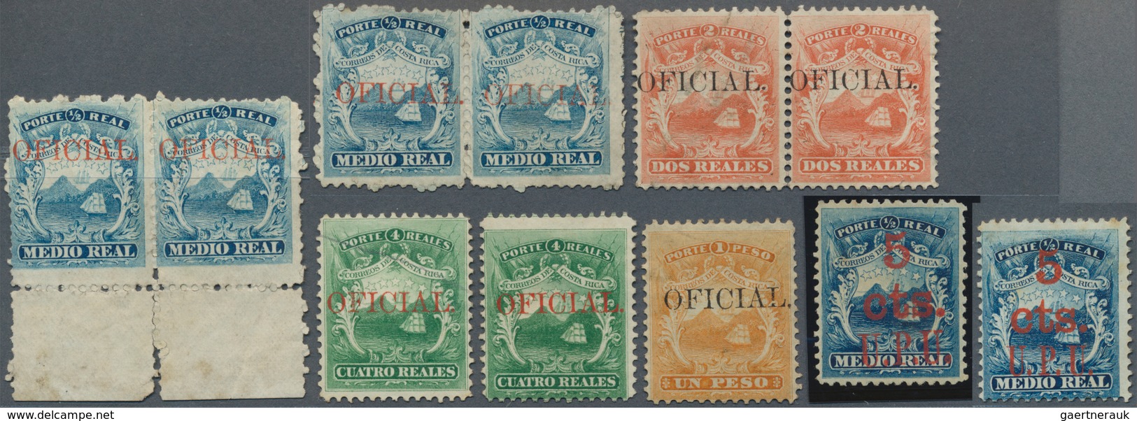 Costa Rica: 1863/1870, The First Issue Specialised Collection Study, from no. 1 mint and used incl.