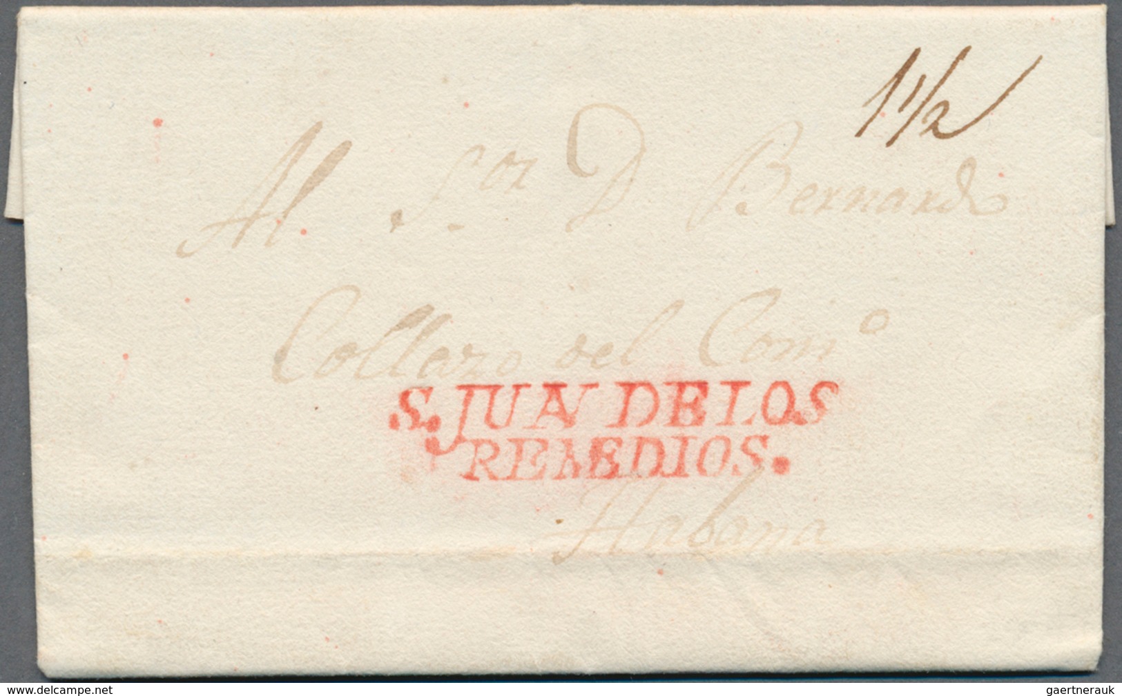 Cuba - Spanische Kolonie: 1828/1914, Group Of Four Letters (thereof Two Stampless) And Seven Stamps - Cuba (1874-1898)