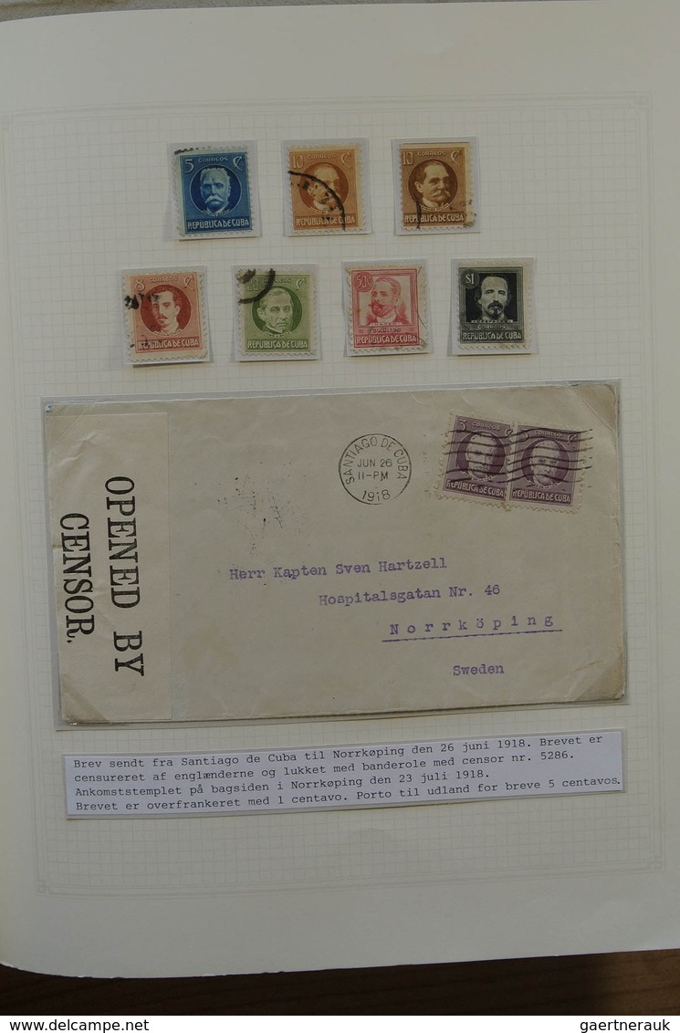 Cuba: 1875-1958. Well filled, mint hinged and used collection Cuba 1875-1958 in 2 blanc albums, incl