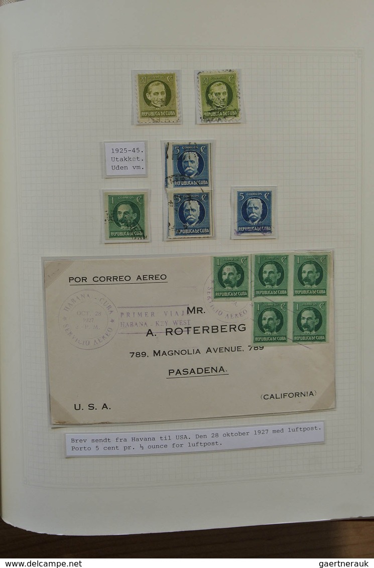 Cuba: 1875-1958. Well filled, mint hinged and used collection Cuba 1875-1958 in 2 blanc albums, incl