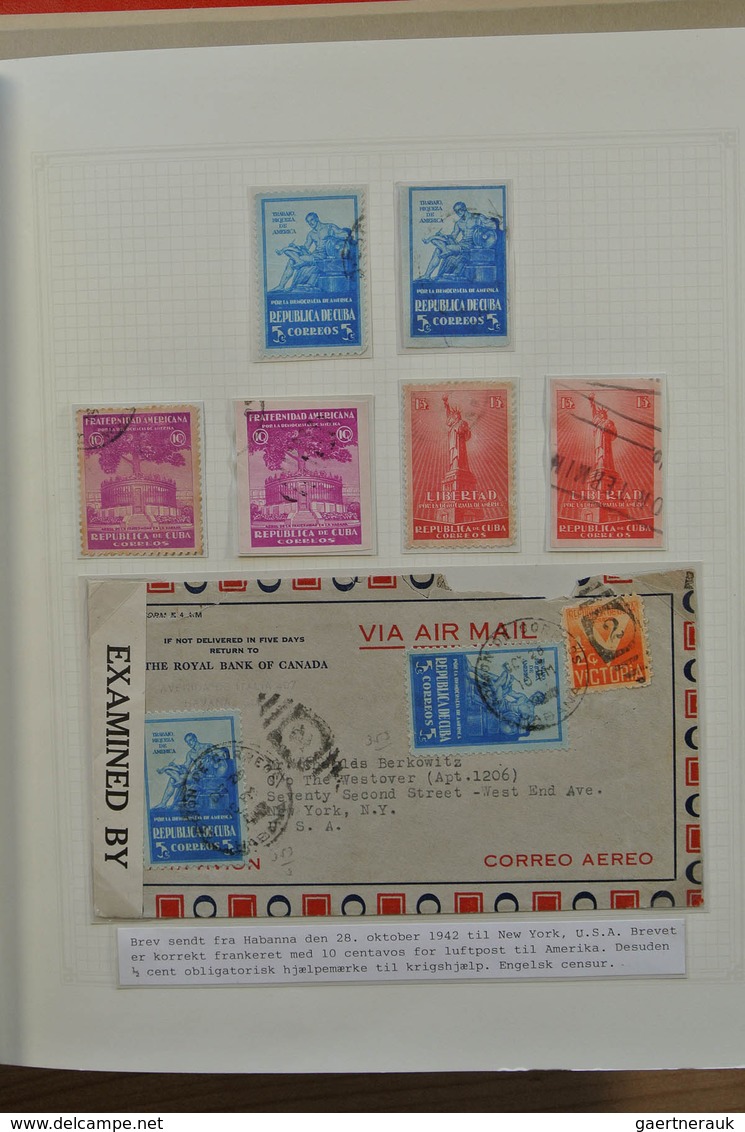 Cuba: 1875-1958. Well filled, mint hinged and used collection Cuba 1875-1958 in 2 blanc albums, incl