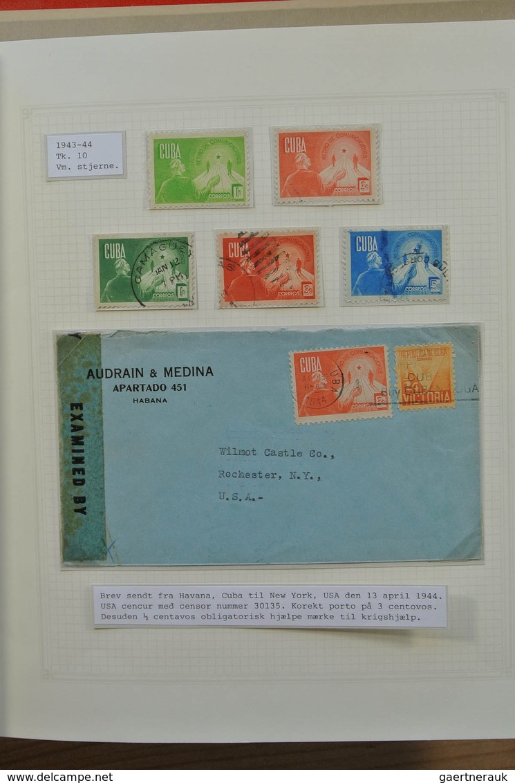 Cuba: 1875-1958. Well filled, mint hinged and used collection Cuba 1875-1958 in 2 blanc albums, incl