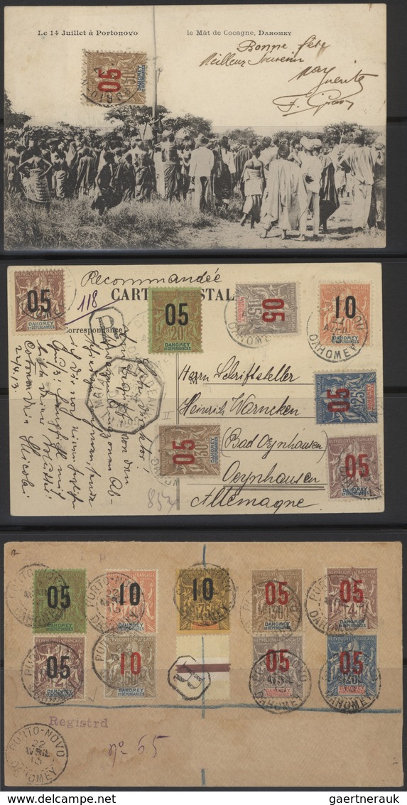 Dahomey: 1899/1912, Collection On Stockpages With Main Value In The 42 Entires Ncl. Stationereis And - Benin – Dahomey (1960-...)