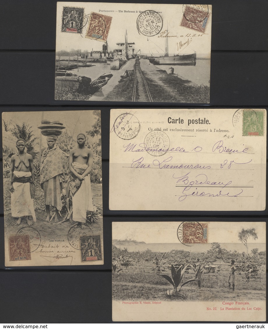 Dahomey: 1899/1912, Collection On Stockpages With Main Value In The 42 Entires Ncl. Stationereis And - Benin – Dahomey (1960-...)