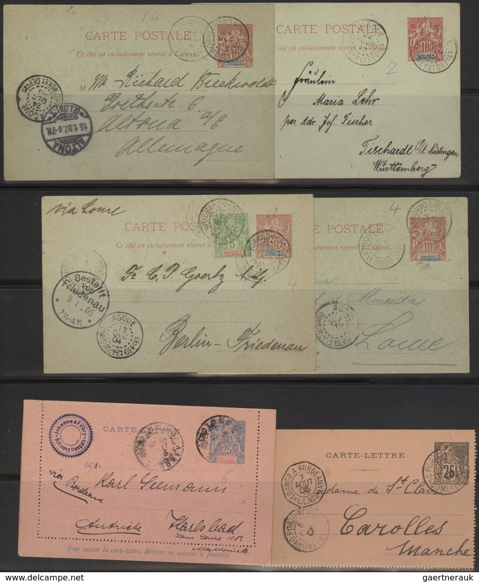Dahomey: 1899/1912, Collection On Stockpages With Main Value In The 42 Entires Ncl. Stationereis And - Bénin – Dahomey (1960-...)