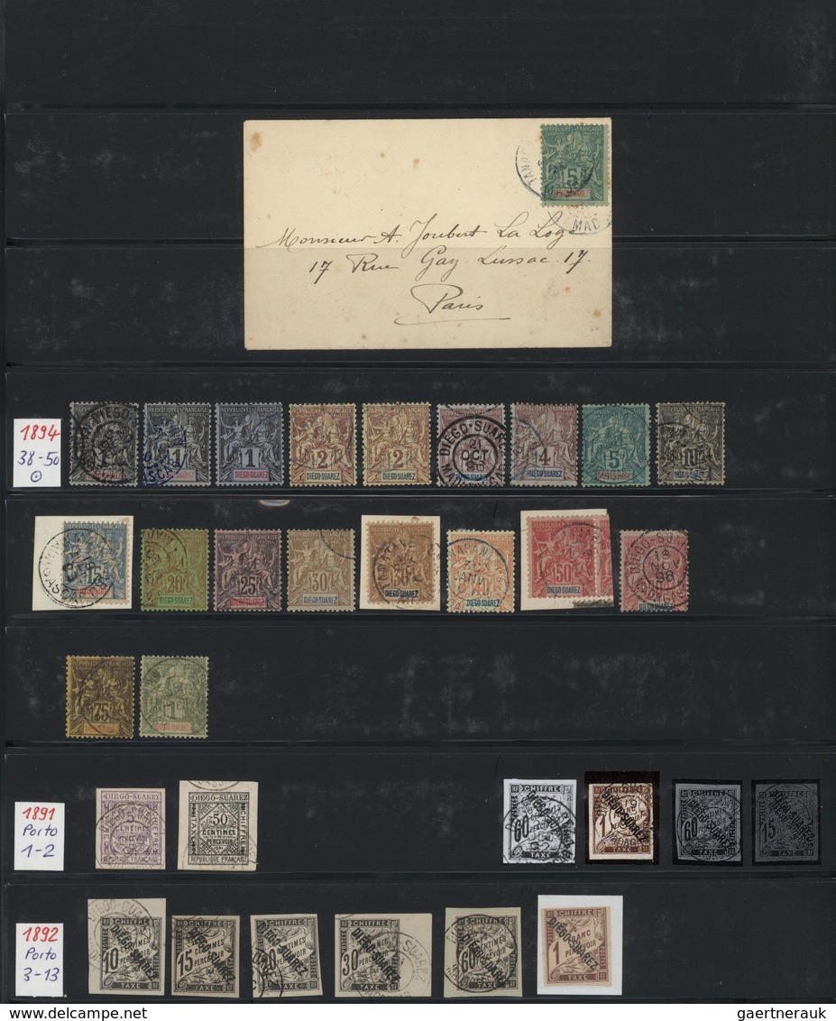 Diego Suarez: 1890/1901, Used And Mint Collection On Stockpages From A Nice Selection Early Overprin - Otros & Sin Clasificación