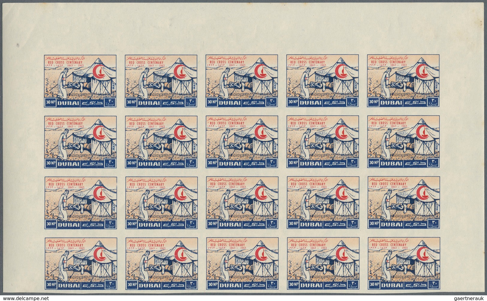 Dubai: 1963, Red Cross Centenary, U/m Assortment Of Complete Sets Within Units: Michel Nos. 26/33 A - Dubai