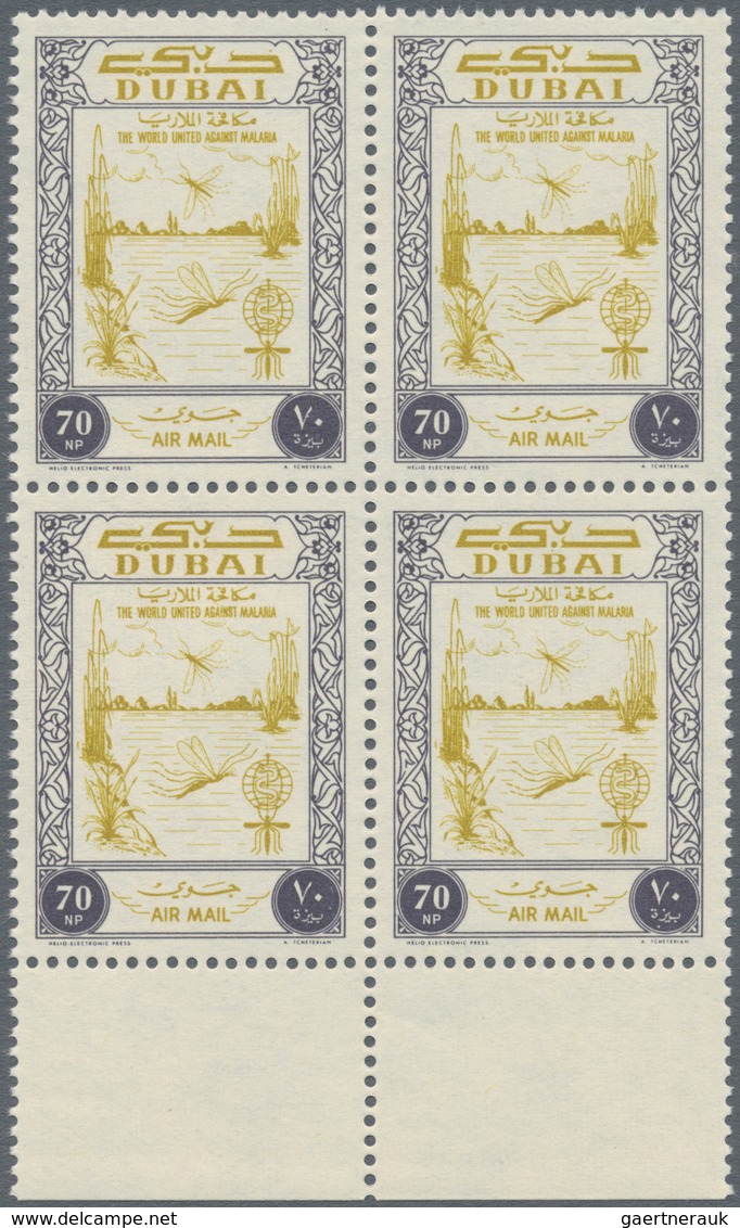 Dubai: 1963/1970 (ca.), Unusual Accumulation In Large Box Incl. Large Blocks/part Sheets, Several Mi - Dubai