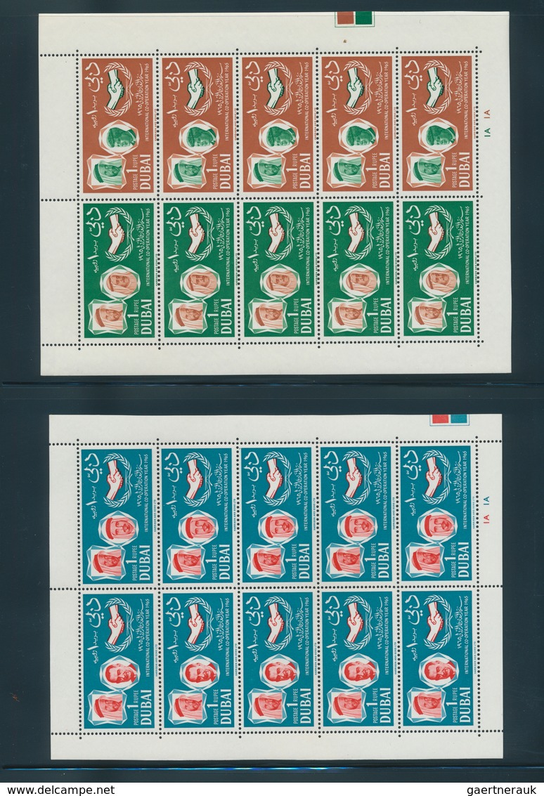 Dubai: 1964/1972, U/m Assortment Incl. Se-tenants, Mini Sheets, Attractive Thematics Etc. - Dubai