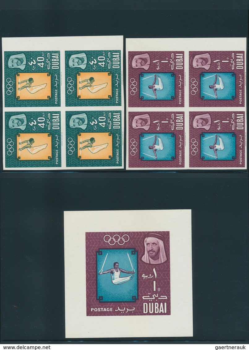 Dubai: 1964/1972, U/m Assortment Incl. Se-tenants, Mini Sheets, Attractive Thematics Etc. - Dubai
