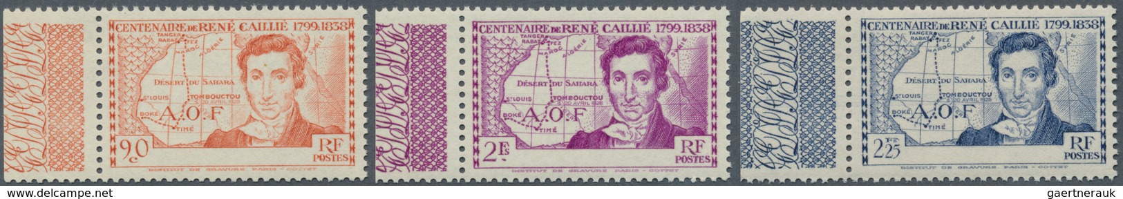 Elfenbeinküste: 1939, 100 Years Death Of Rene Caillie (french Explorer) Set Of Three WITHOUT COUNTRY - Costa De Marfil (1960-...)