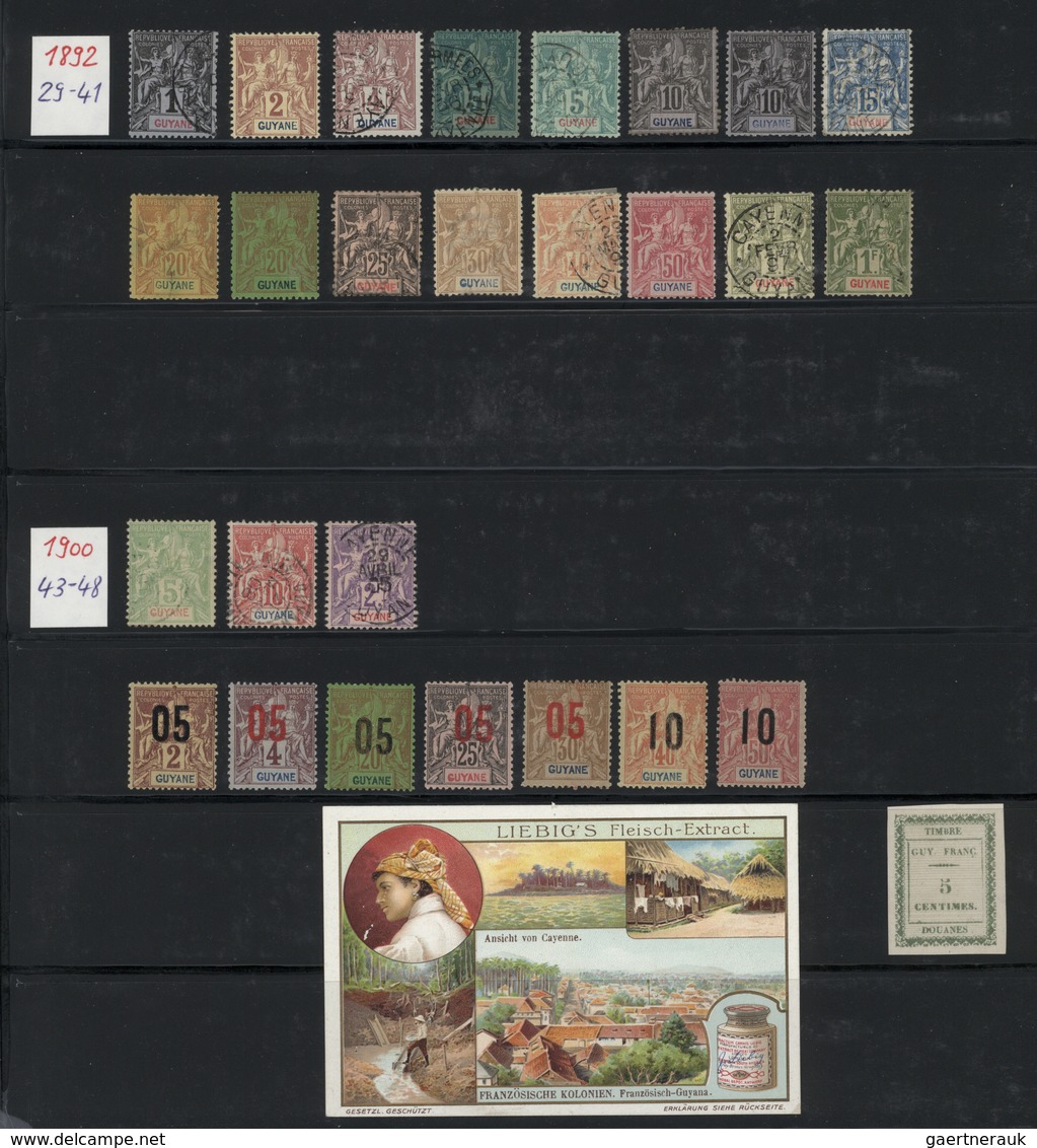 Französisch-Guyana: 1821/1900, Mint And Used Collection On Stockpages From A Good Section Early Over - Nuevos