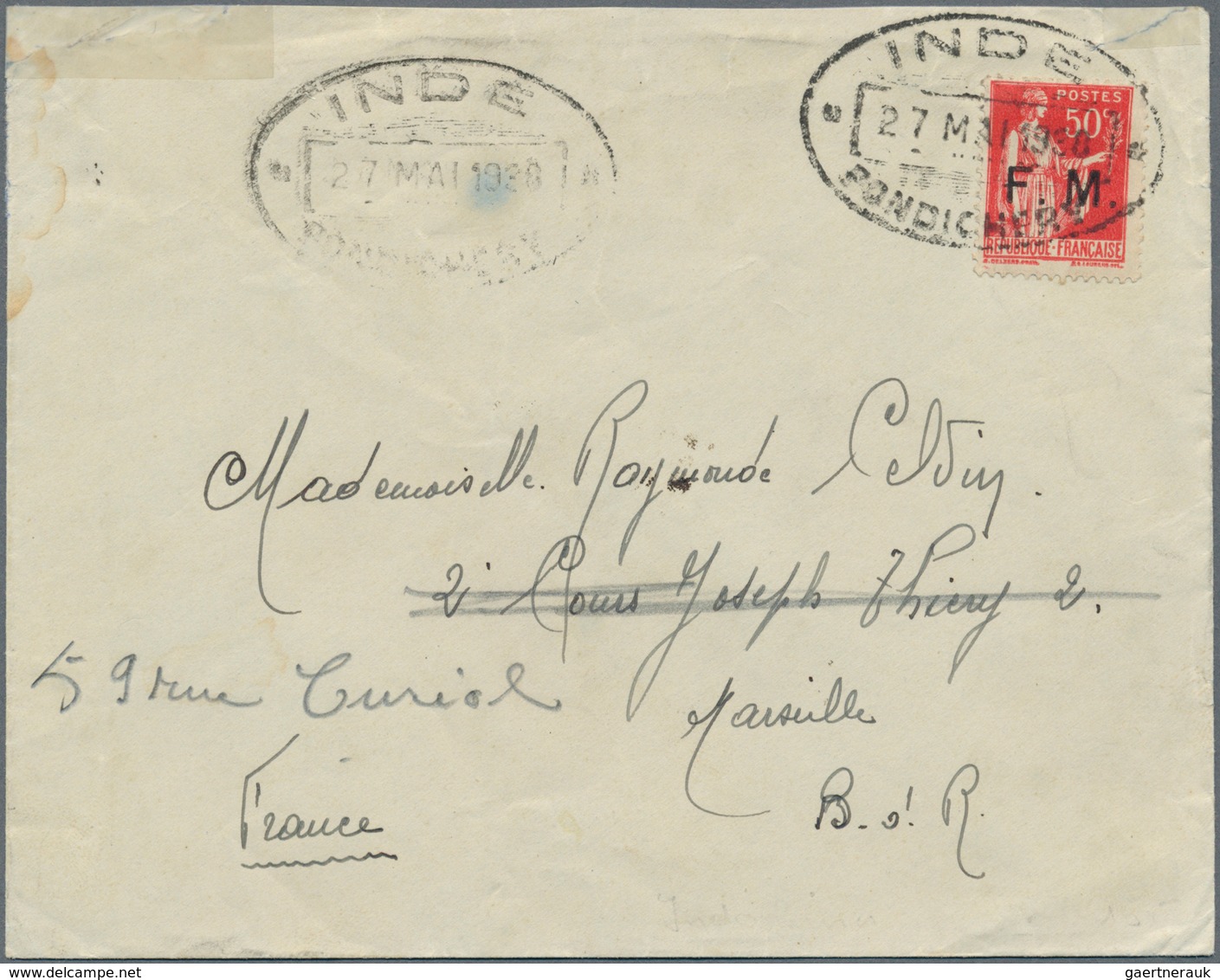 Französisch-Indien: 1914/1950, mint and used collection on stockpages, also incl. apprx. 27 covers/f