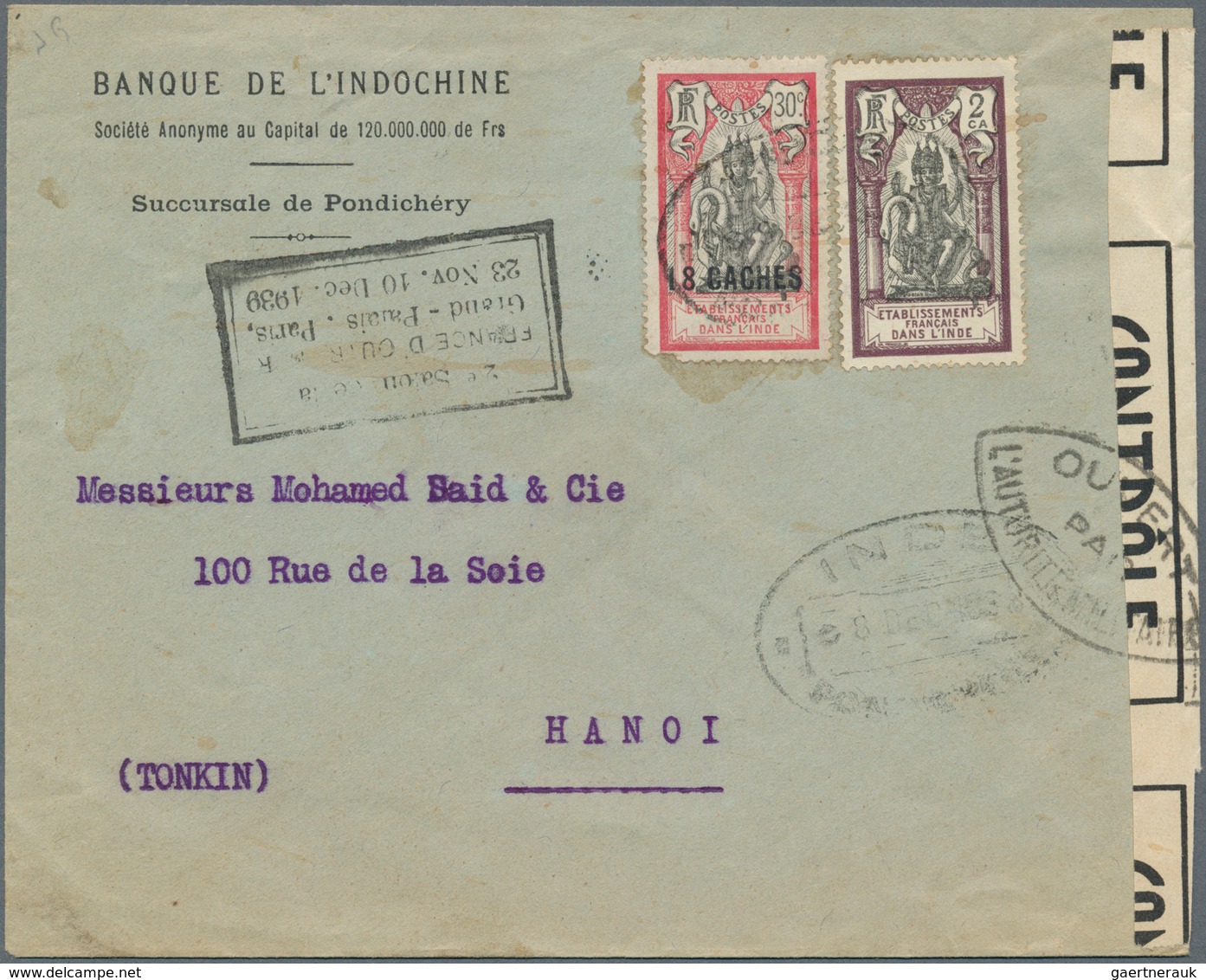 Französisch-Indien: 1914/1950, mint and used collection on stockpages, also incl. apprx. 27 covers/f